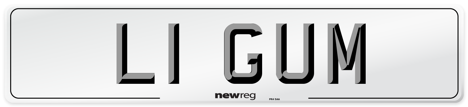 L1 GUM Number Plate from New Reg